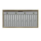 Forno Vittorio 48" Wall Mount Range Hood – Antique Brass Trim, 424 CFM, Remote Control, LED Lighting & Dishwasher-Safe Filters
