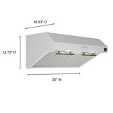 Forno Bari Espresso 30-Inch Under Cabinet Range Hood, 600 CFM, LED Lighting, Dishwasher-Safe Baffle Filters, 3-Speed Fan Control