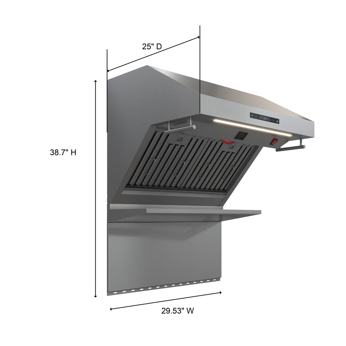 Forno Savona Wall Mount Range Hood, Baffle Filters, Backsplash Included
