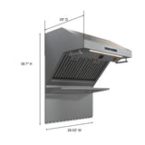 Forno Savona Wall Mount Range Hood, Baffle Filters, Backsplash Included