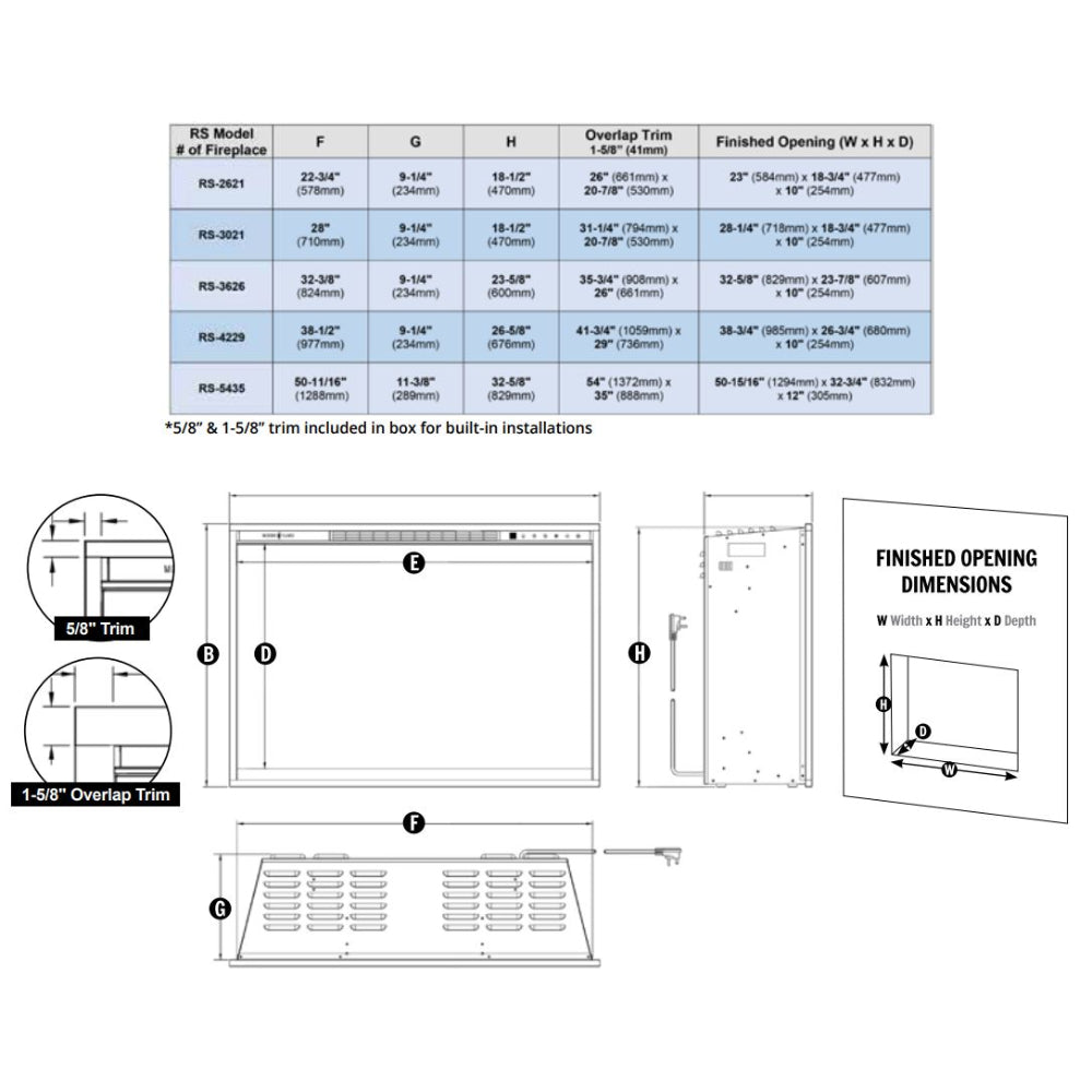 Modern Flames 26" Redstone Traditional Electric Fireplace [RS-2621]
