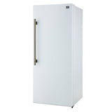 Forno Maderno 28-Inch Built-In Convertible Refrigerator With Antique Brass Handle, 13.6 cu.ft. Right Swing with Decorative Grill - 32-Inch Wide