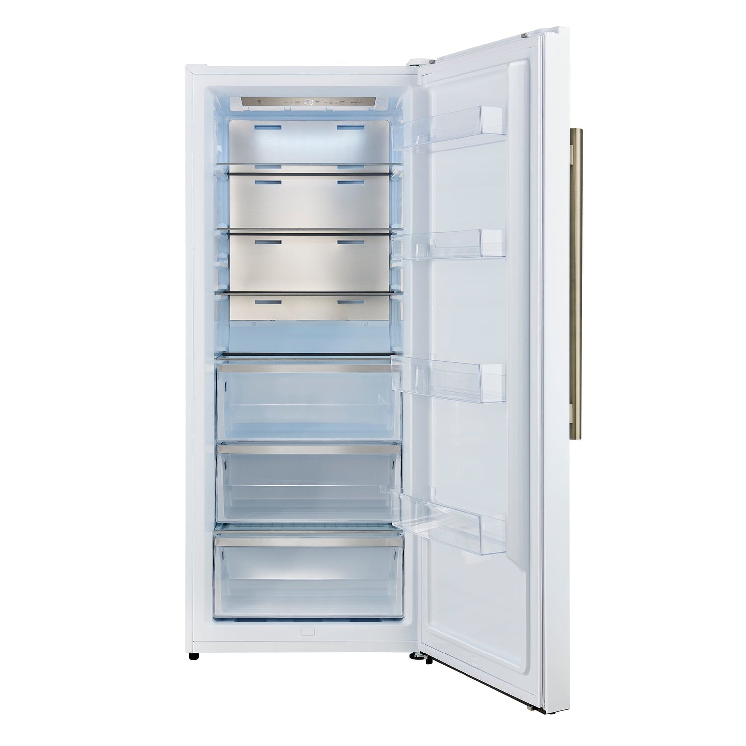 Forno Maderno 28-Inch Built-In Convertible Refrigerator With Antique Brass Handle, 13.6 cu.ft. Right Swing with Decorative Grill - 32-Inch Wide
