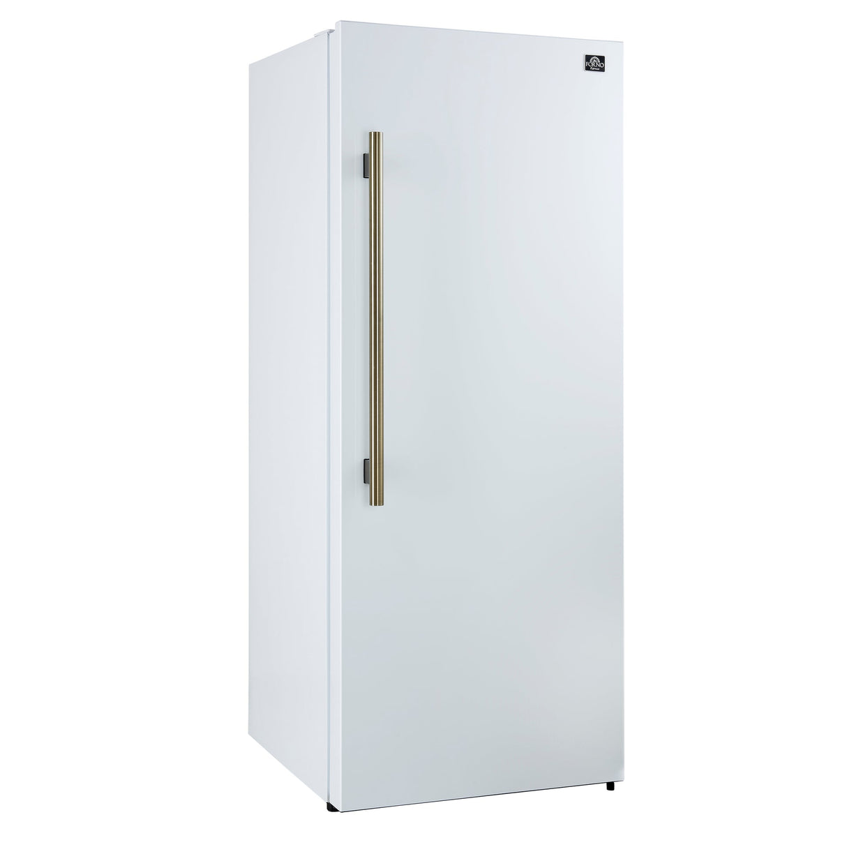 Forno Maderno 28" Built-In Convertible Refrigerator – 13.6 cu.ft, Antique Brass Handle & Decorative Trim
