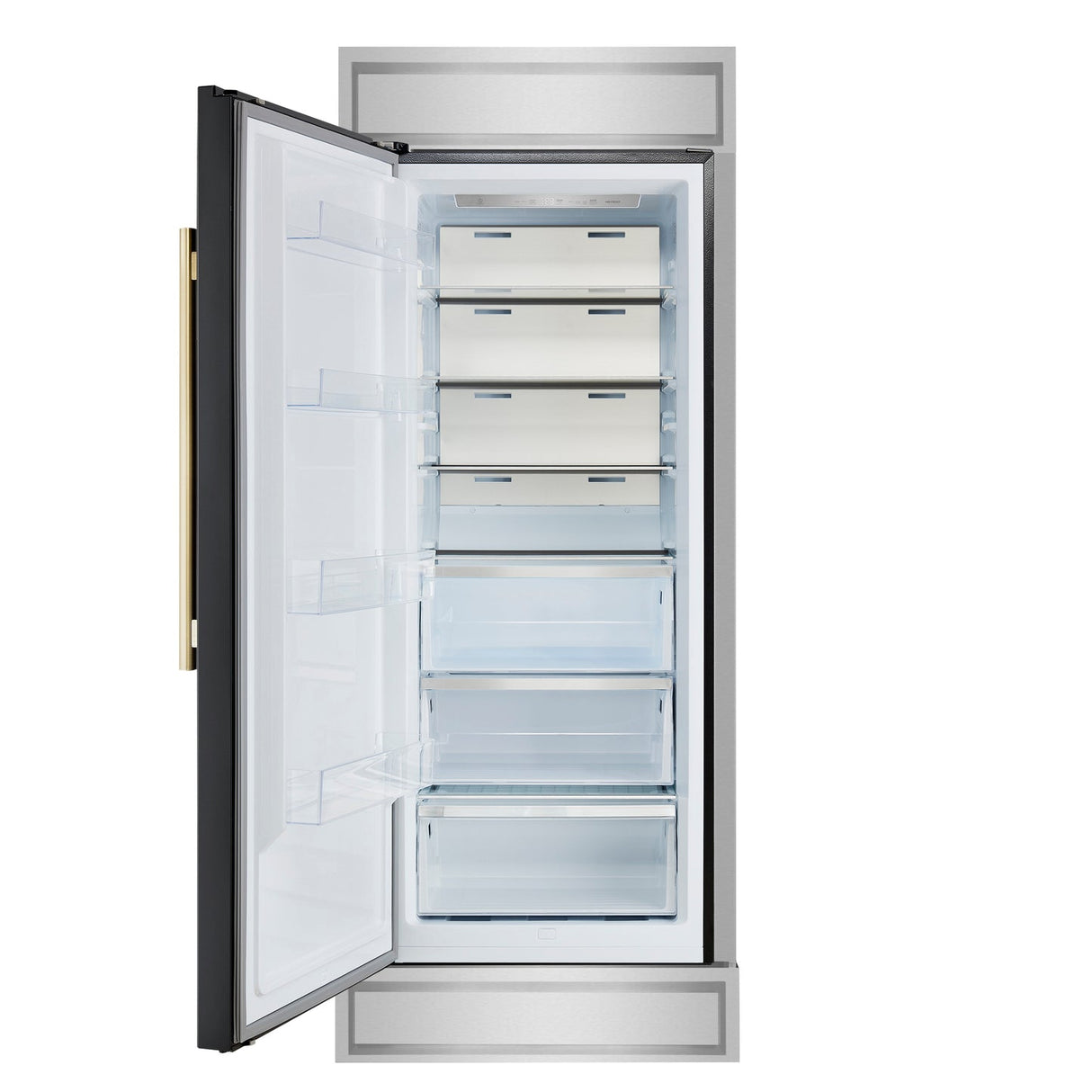Forno Maderno 28-Inch Built-In Convertible Refrigerator with Antique Brass, 13.6 cu.ft, Left Swing, Decorative Grill