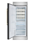 Forno Maderno 28-Inch Built-In Convertible Refrigerator with Antique Brass, 13.6 cu.ft, Left Swing, Decorative Grill