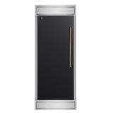 Forno Maderno 28-Inch Built-In Convertible Refrigerator with Antique Brass, 13.6 cu.ft, Left Swing, Decorative Grill