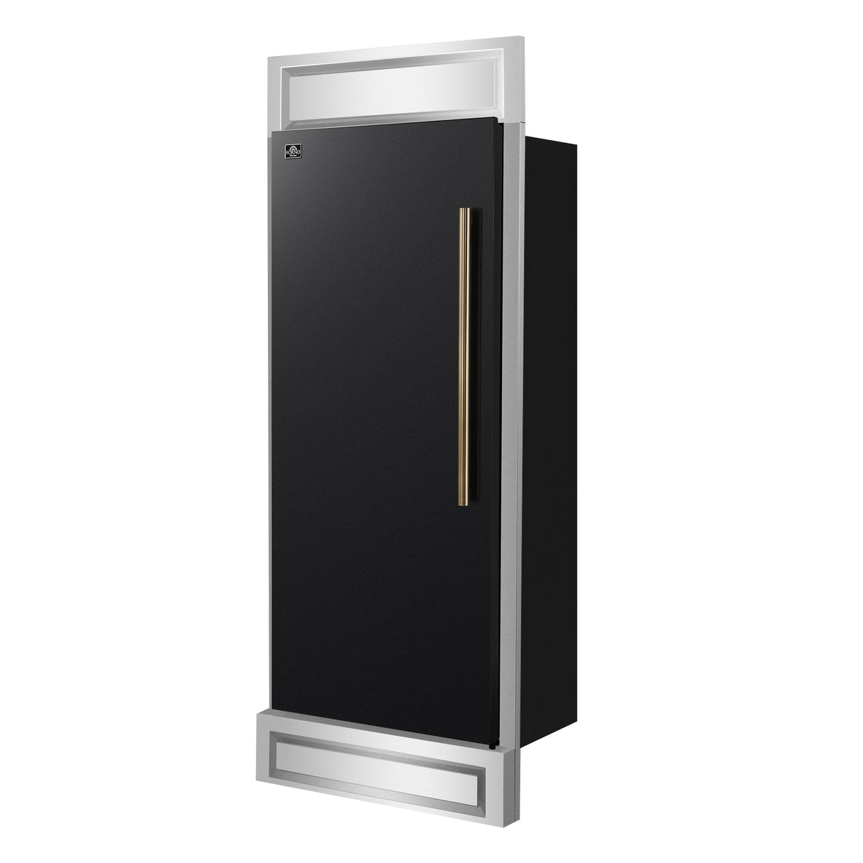 Forno Maderno 28-Inch Built-In Convertible Refrigerator with Antique Brass, 13.6 cu.ft, Left Swing, Decorative Grill