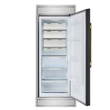 Forno Maderno 28-Inch Built-In Convertible Refrigerator With Antique Brass Handle, 13.6 cu.ft. Right Swing with Decorative Grill - 32-Inch Wide