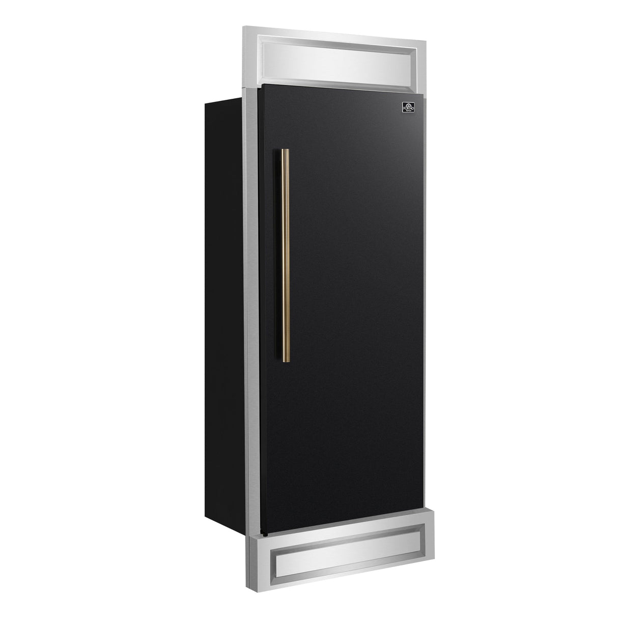 Forno Maderno 28-Inch Built-In Convertible Refrigerator With Antique Brass Handle, 13.6 cu.ft. Right Swing with Decorative Grill - 32-Inch Wide