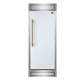 Forno Maderno 28-Inch Built-In Convertible Refrigerator With Antique Brass Handle, 13.6 cu.ft. Right Swing with Decorative Grill - 32-Inch Wide