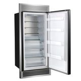 Forno Maderno 28" Built-In Convertible Refrigerator – 13.6 cu.ft, Antique Brass Handle & Decorative Trim