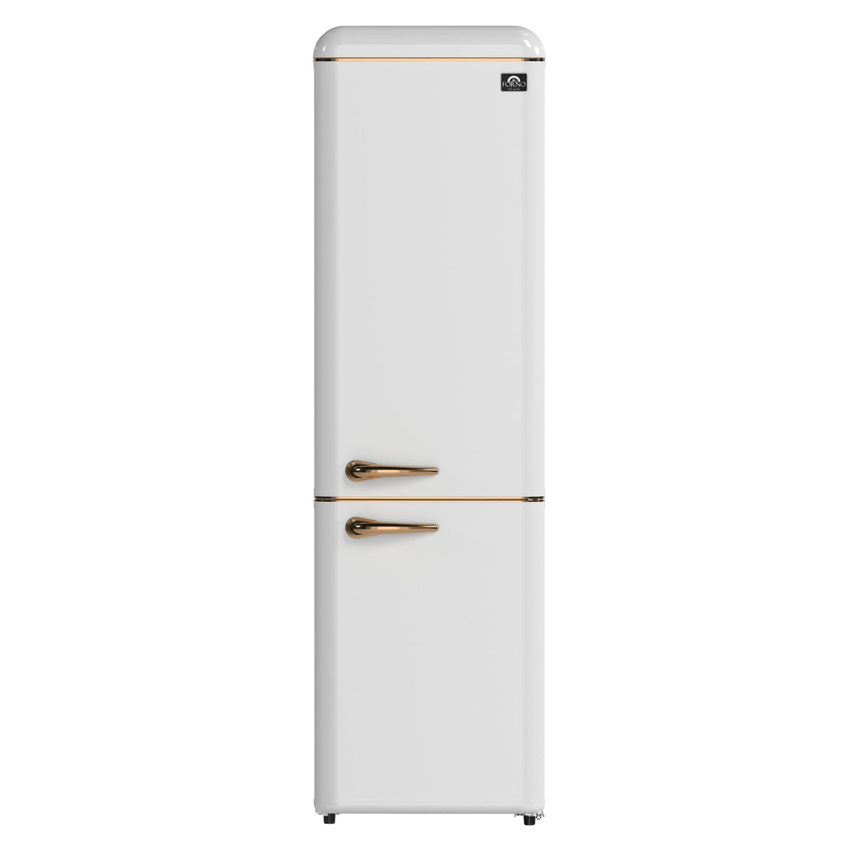 Forno Storico 22-Inch Retro bottom freezer Fridge, 9 cu.ft, Copper-Tone Handle