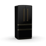 Forno Luigi 33-Inch French Door Refrigerator, 18 cu.ft, Antique Brass Handles, ENERGY STAR Certified