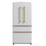 Forno Luigi 33-Inch French Door Refrigerator, 18 cu.ft, Antique Brass Handles, ENERGY STAR Certified