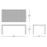 Kannoa Sicilia 80" Rectangular Dining Table