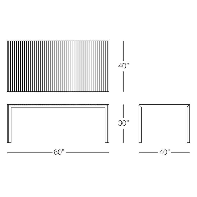 Kannoa Sicilia 80" Rectangular Dining Table