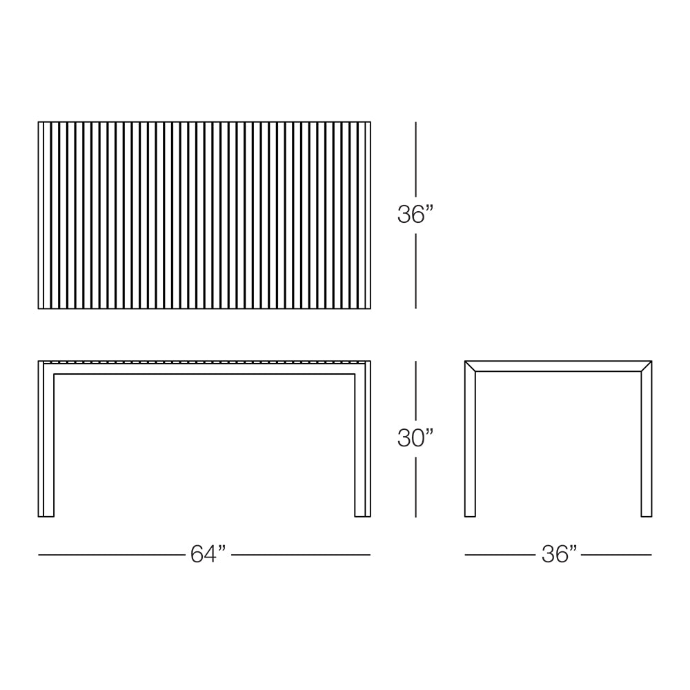 Kannoa Sicilia 64" Rectangular Dining Table