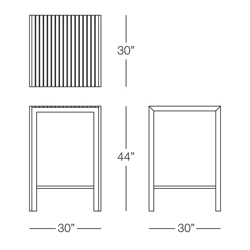 Kannoa Sicilia Square Bar Table