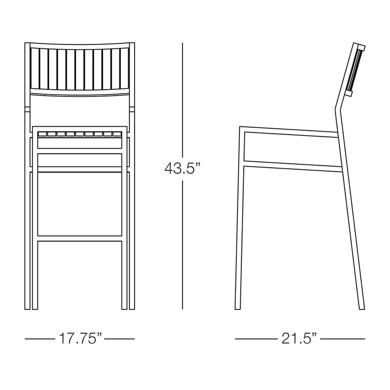 Kannoa Sicilia Barstool with Back