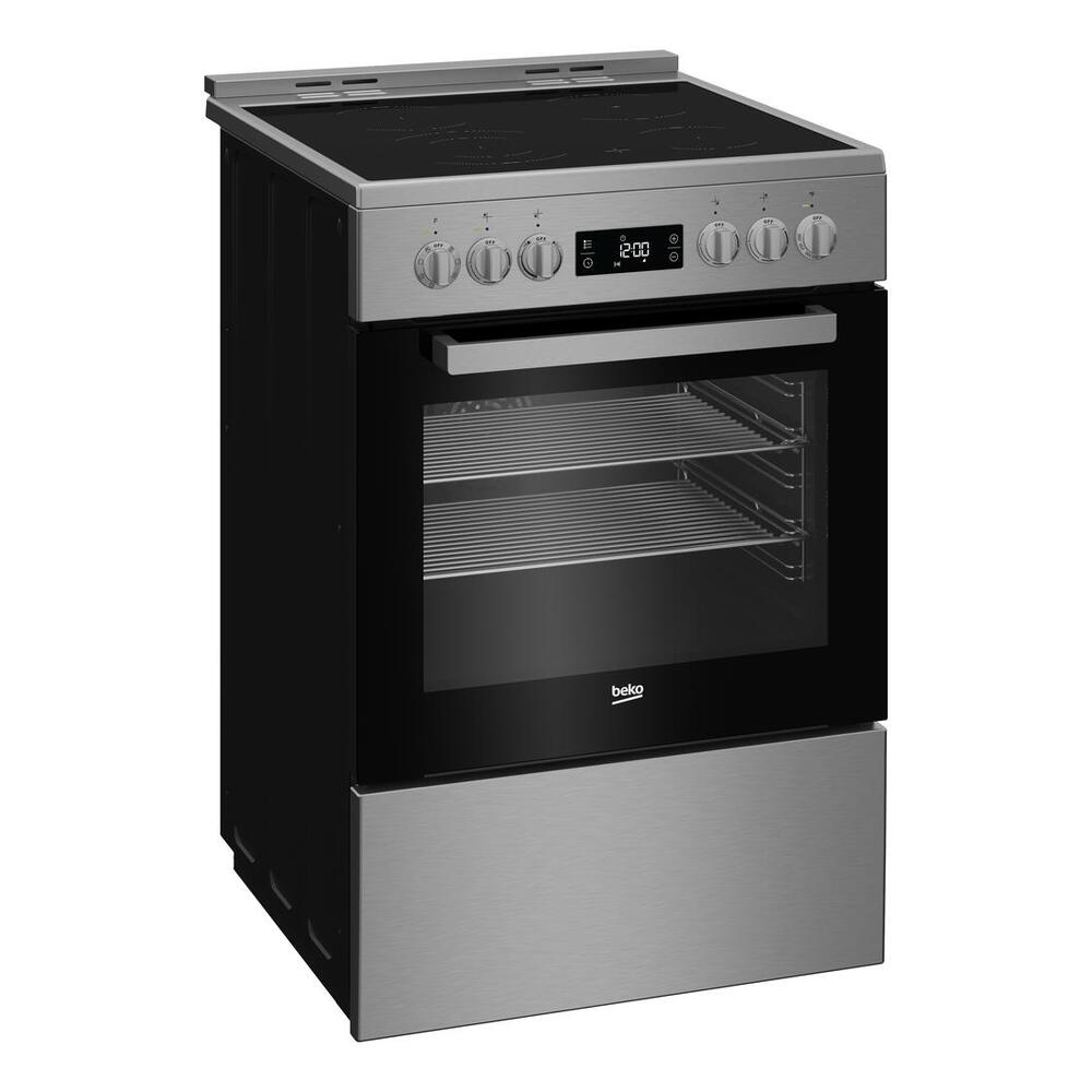 Beko 24" Electric Range with 4 Elements, 2.51 cu. ft. Oven Capacity, True European Convection, in Stainless Steel