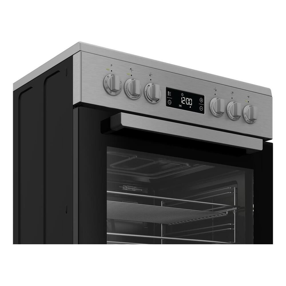 Beko 24" Electric Range with 4 Elements, 2.51 cu. ft. Oven Capacity, True European Convection, in Stainless Steel