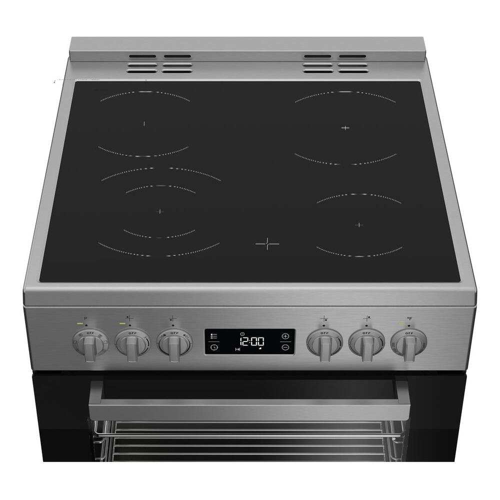 Beko 24" Electric Range with 4 Elements, 2.51 cu. ft. Oven Capacity, True European Convection, in Stainless Steel
