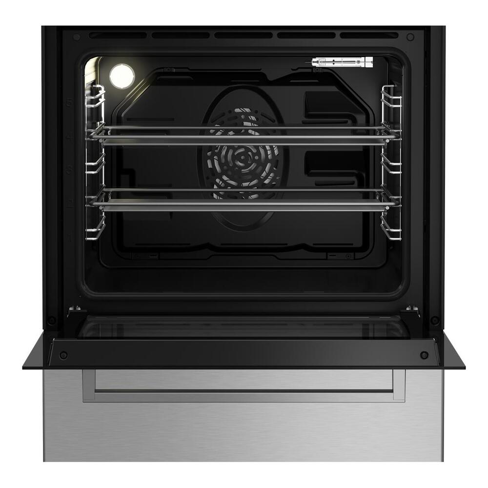 Beko 24" Electric Range with 4 Elements, 2.51 cu. ft. Oven Capacity, True European Convection, in Stainless Steel