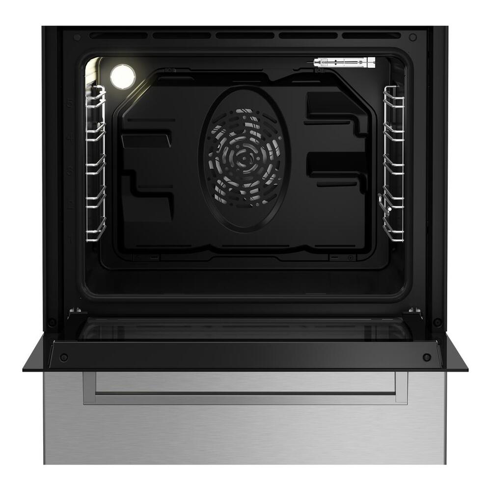 Beko 24" Electric Range with 4 Elements, 2.51 cu. ft. Oven Capacity, True European Convection, in Stainless Steel