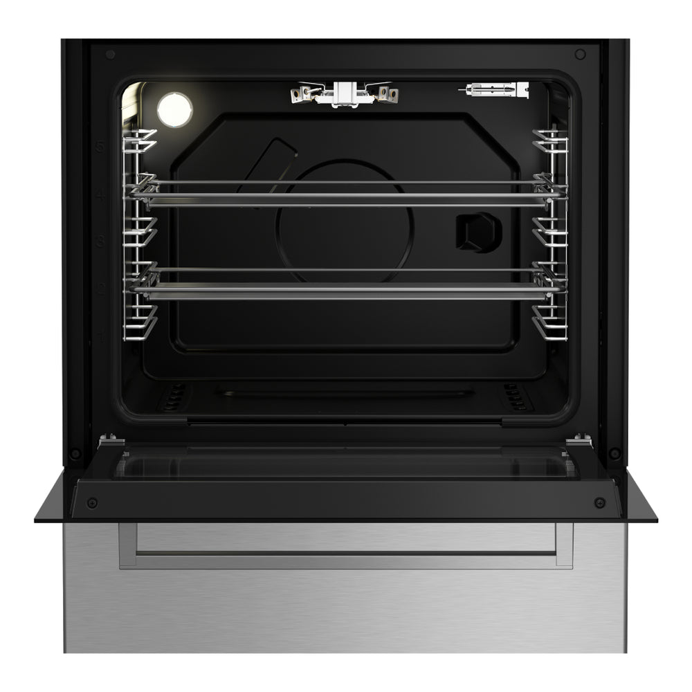 Beko 24" Gas Range with 4 Burners, 2.51 cu. ft. Capacity, Powerful Dual Ring Burner, Auto Reignition, in Stainless Steel