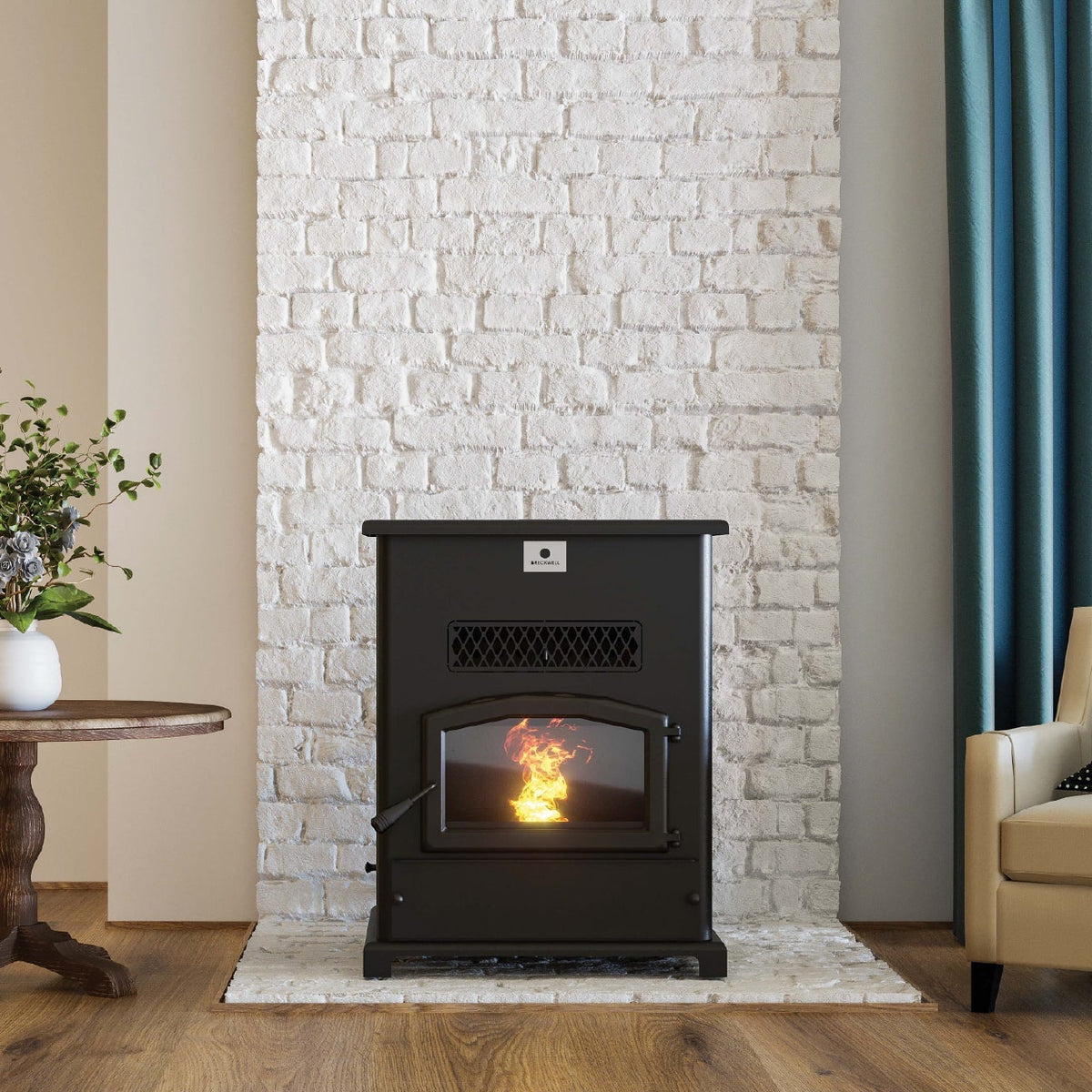 Breckwell Big-E Pellet Stove with Black Door - SP1000