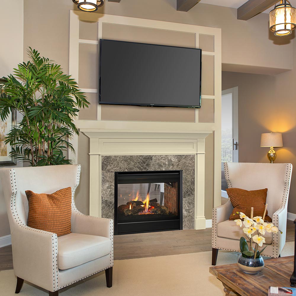 Majestic See-Through 36" Traditional Multi-Sided Top/Rear Direct Vent Gas Fireplace