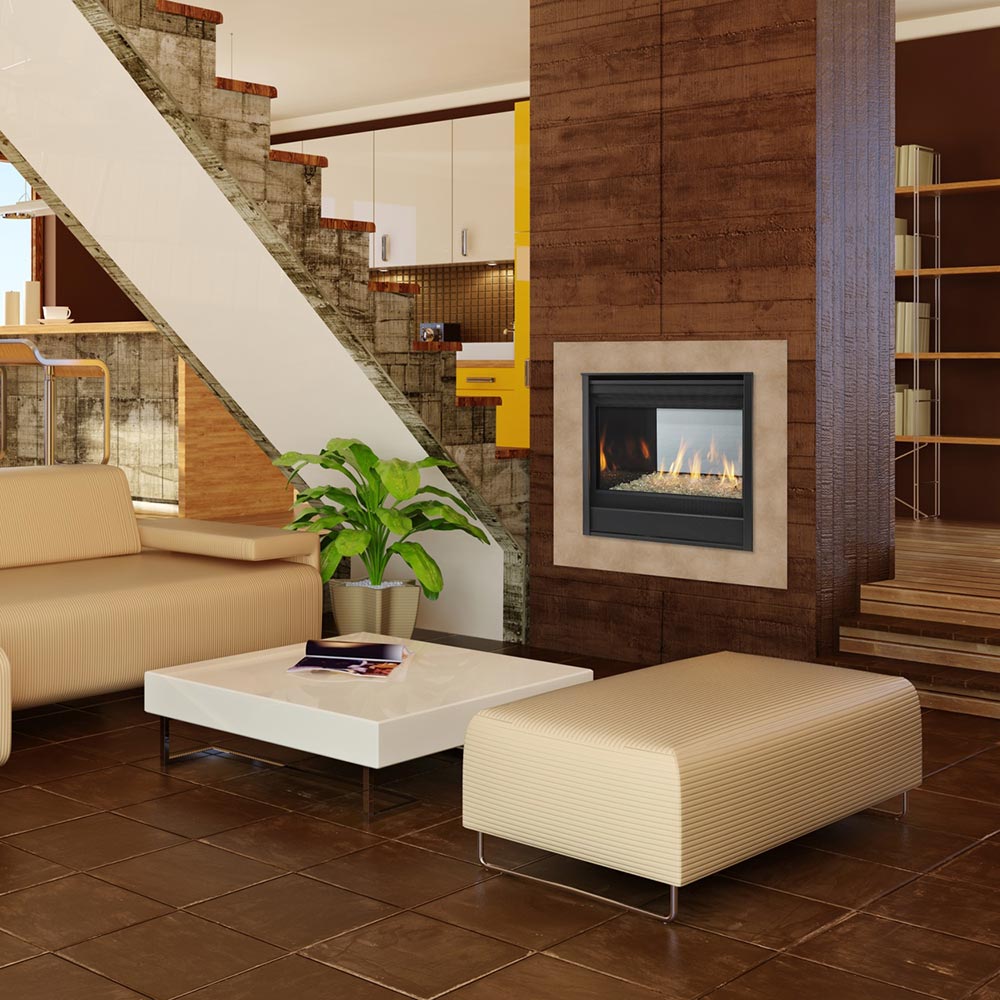 Majestic See-Through 36" Traditional Multi-Sided Top/Rear Direct Vent Gas Fireplace