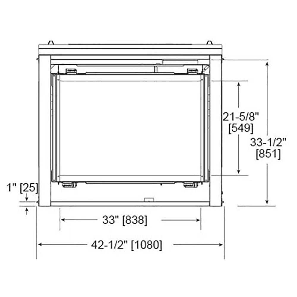 Majestic See-Through 36" Traditional Multi-Sided Top/Rear Direct Vent Gas Fireplace