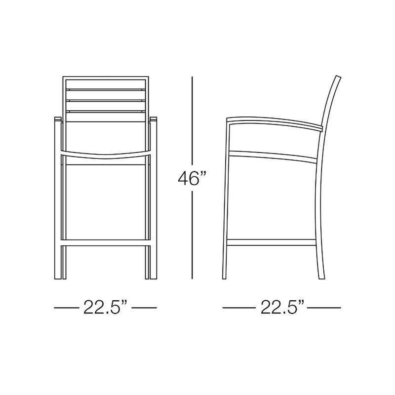 Kannoa Saint Barts Barstool with Arms