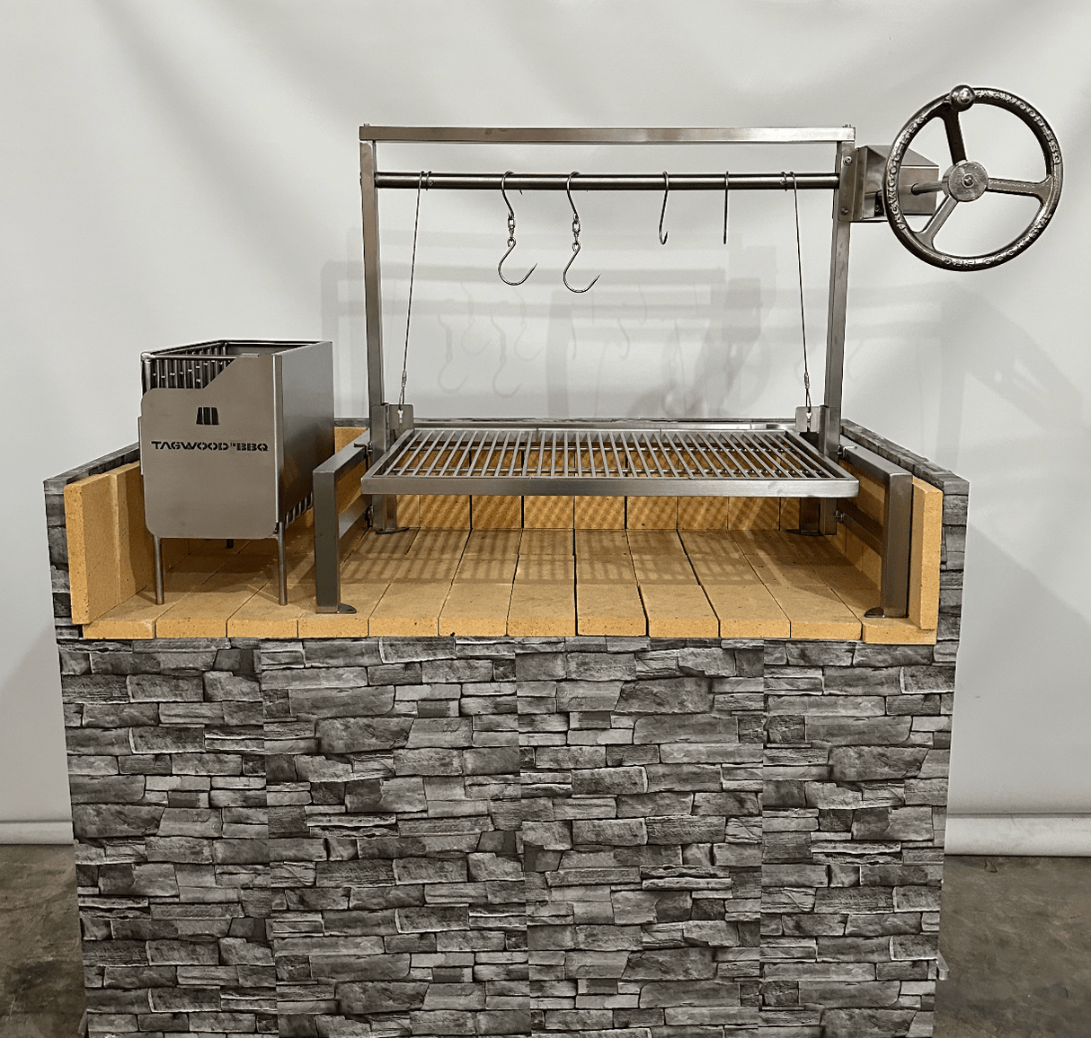 Tagwood BBQ Insert Style Argentine Santa Maria Wood Fire & Charcoal Gaucho Grill without firebricks | BBQ09SS -