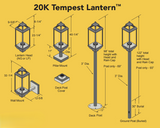 Tempest 20K Traditional Outdoor Lantern Head - 949007