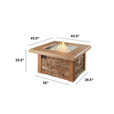 The Outdoor Greatroom Sierra 43"  Square Gas Fire Pit Table - SIERRA-2424-M-K
