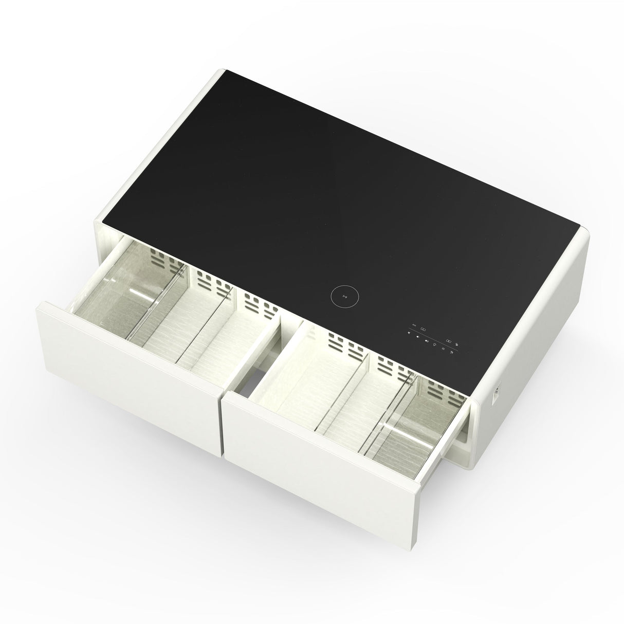 Forno Evoluto Tavolo 51" Smart Coffee Table – Dual Refrigerator Drawers, Bluetooth 5.0 Audio, Wireless Charging & RGB Ambient Light