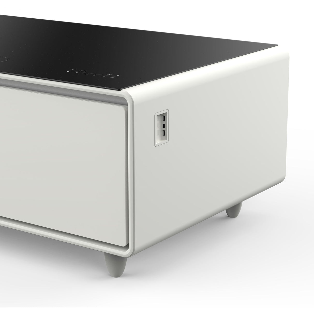 Forno Evoluto Tavolo 51" Smart Coffee Table – Dual Refrigerator Drawers, Bluetooth 5.0 Audio, Wireless Charging & RGB Ambient Light