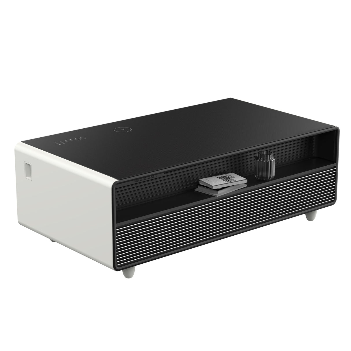 Forno Evoluto Tavolo 51" Smart Coffee Table – Dual Refrigerator Drawers, Bluetooth 5.0 Audio, Wireless Charging & RGB Ambient Light