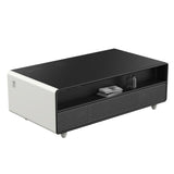 Forno Evoluto Tavolo 51" Smart Coffee Table – Dual Refrigerator Drawers, Bluetooth 5.0 Audio, Wireless Charging & RGB Ambient Light