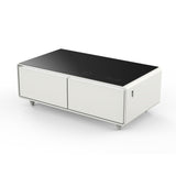 Forno Evoluto Tavolo 51" Smart Coffee Table – Dual Refrigerator Drawers, Bluetooth 5.0 Audio, Wireless Charging & RGB Ambient Light
