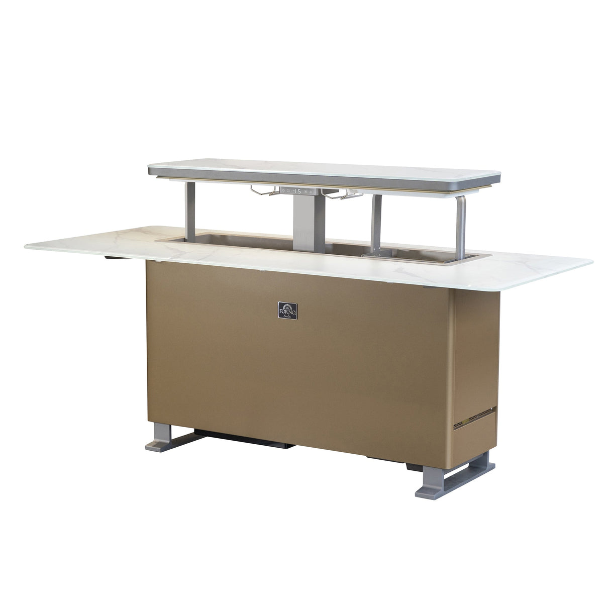 Frono Elevato Smart Bar Table, 5.3 cu.ft fridge and freezer with Bluetooth control