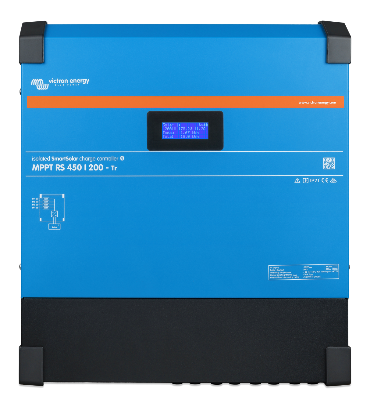 Victron Energy SmartSolar MPPT RS 450/200-Tr solar charge controller | SCC145120410