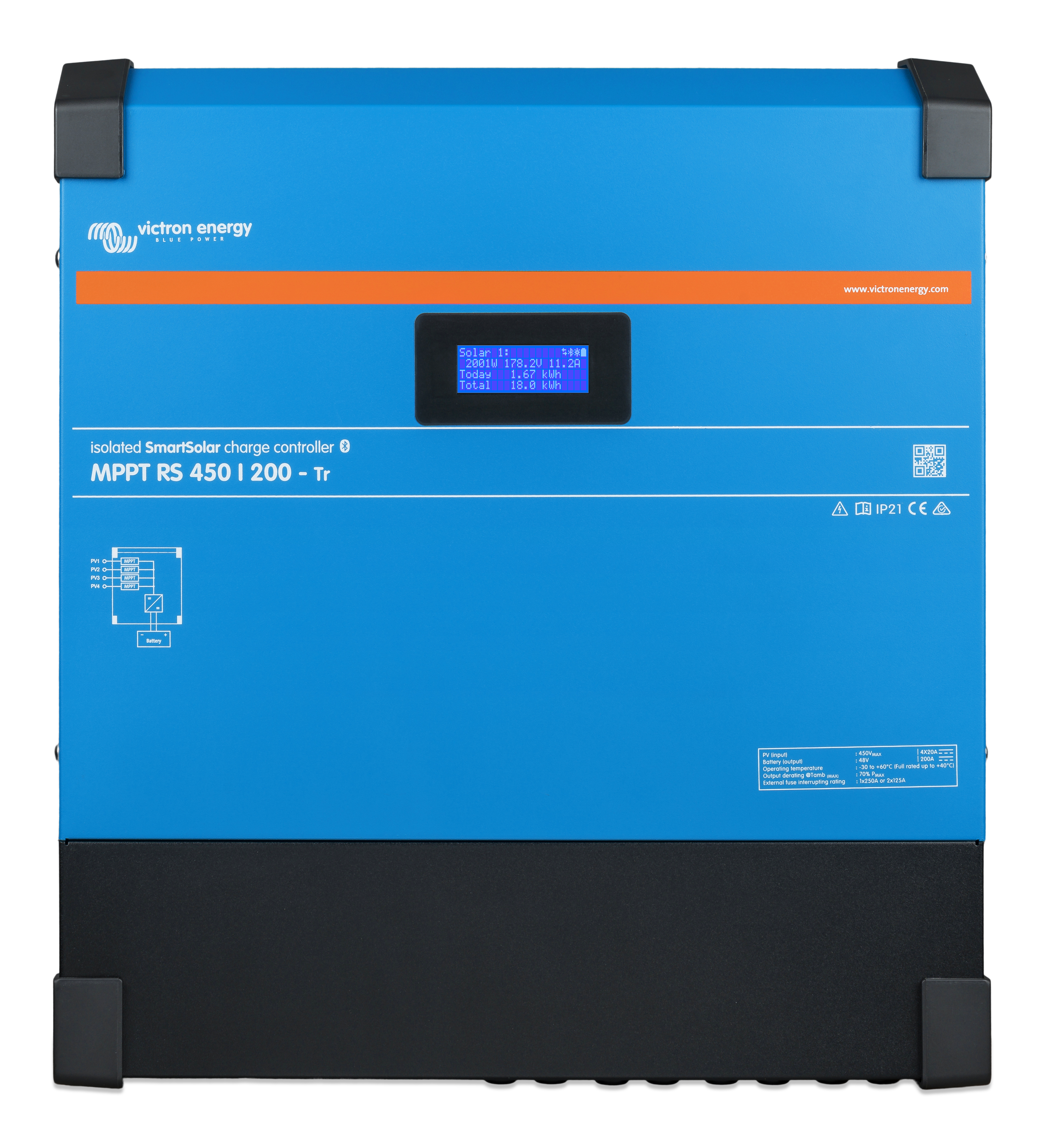 Victron Energy SmartSolar MPPT RS 450/200-Tr solar charge controller | SCC145120410