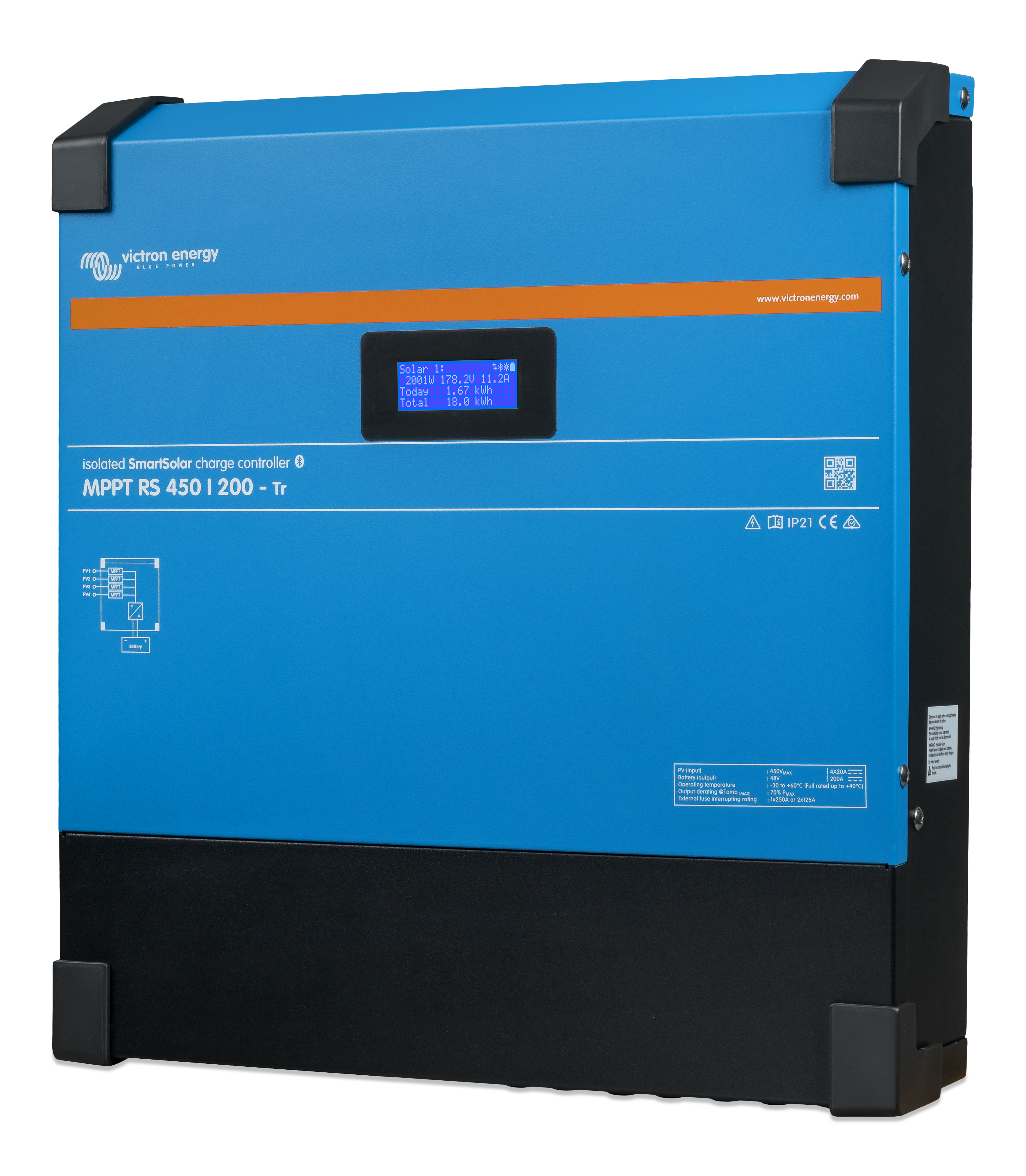 Victron Energy SmartSolar MPPT RS 450/200-Tr solar charge controller | SCC145120410