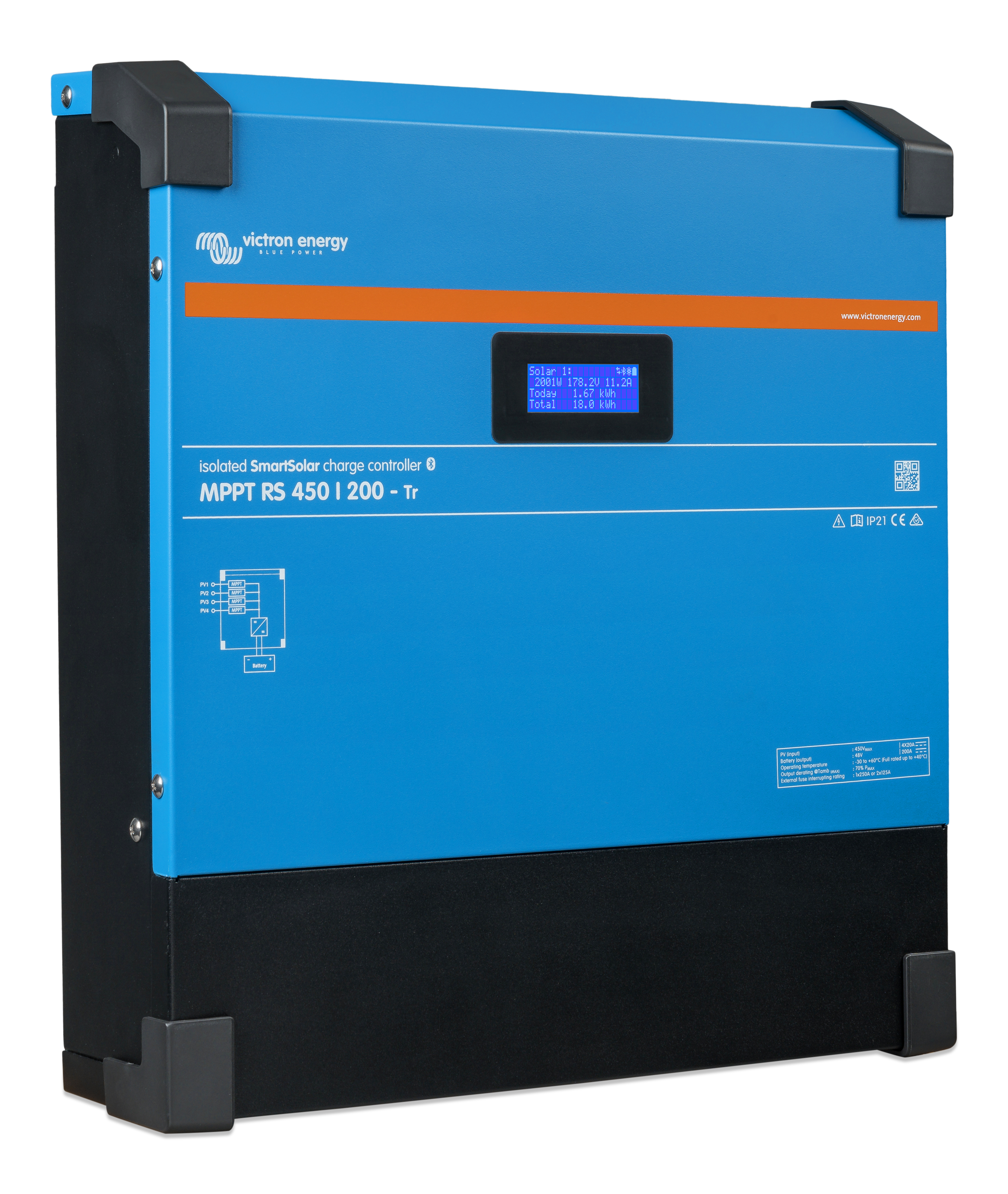 Victron Energy SmartSolar MPPT RS 450/200-Tr solar charge controller | SCC145120410