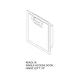 Aspire By Hestan 18" Hinged Left With Single Access Door - AEADL18