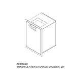 Aspire By Hestan 20" Trash Center Storage Drawer - AETRC20